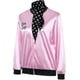 thumbnail image 2 of 1950s Women Lady Girls Pink Satin Jacket Halloween Cosplay Costume Fancy Dress Coat With Neck Scarf Jnnjv, 2 of 4