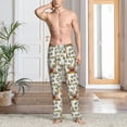 thumbnail image 5 of Uemuo Hawaiian Style Pattern Men's Wide Leg Palazzo Lounge Pants with Pockets Light Weight Loose Comfy Casual Pajama Pants-Large, 5 of 9
