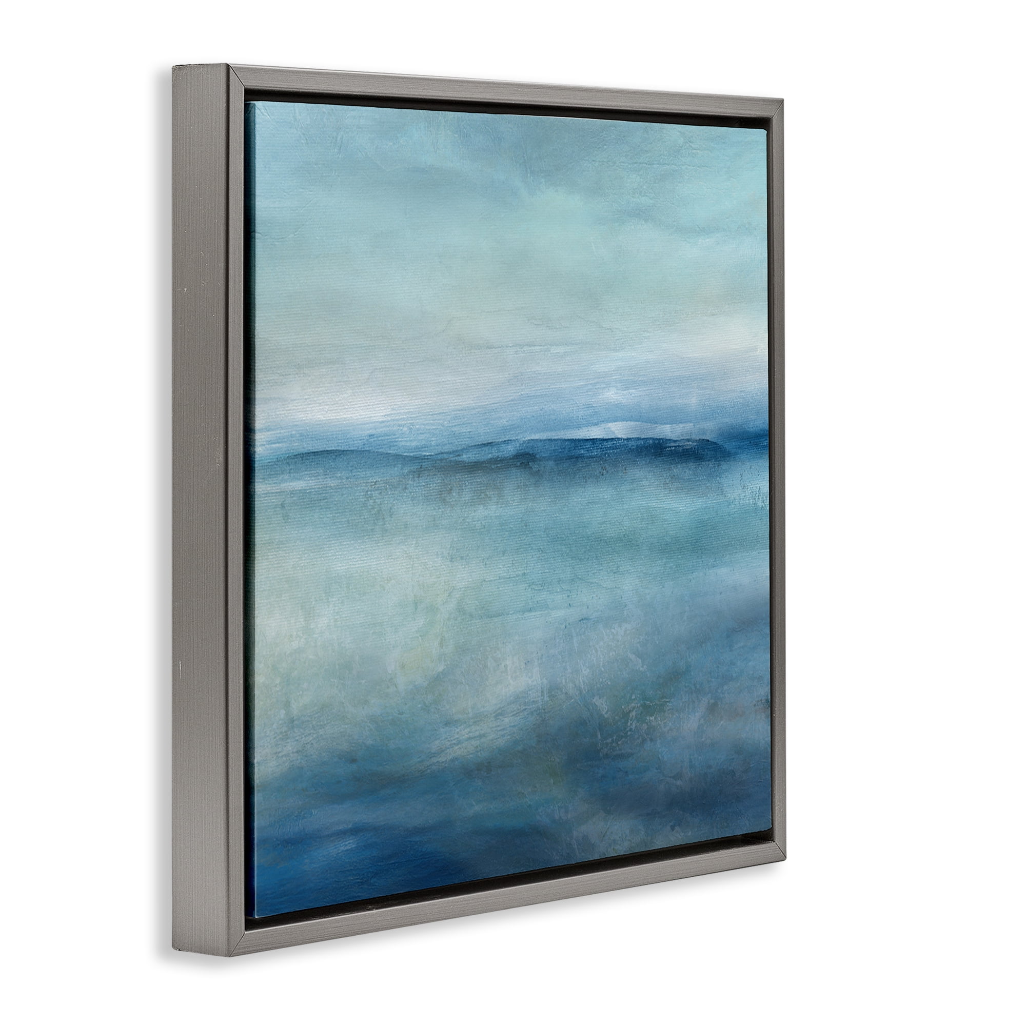 Stupell Industries Misty Blue Coastal Horizon Gray Framed Floater Canvas Wall Art, design by Carol Robinson