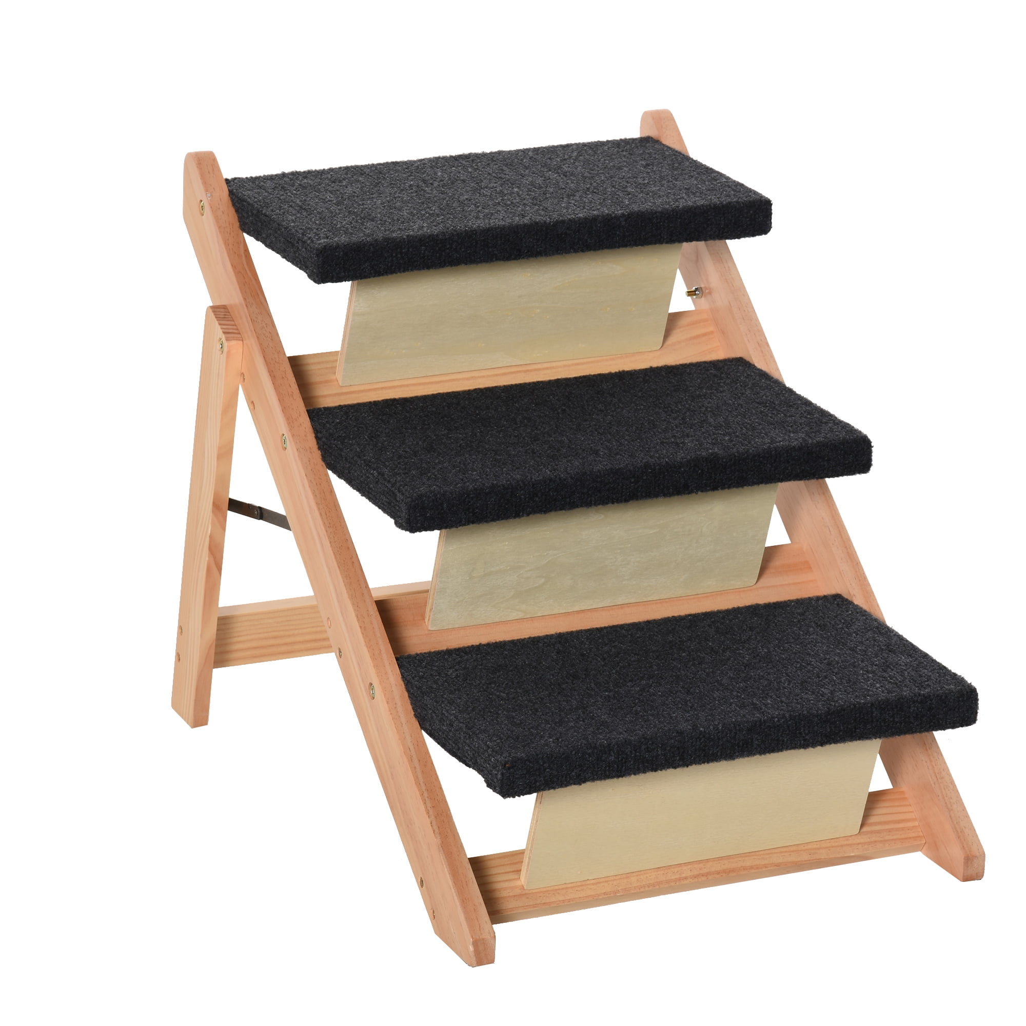 Deluxe Wood Cat Stairs Dog Step Ladder Pet Stairs 3 Steps Stairs Access