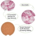 thumbnail image 2 of GZHJMY Pink Cloud Car Coasters 2 Pieces, Absorbent Ceramic Cork Base Car Coasters, Drink Cup Holder Coasters, with Finger Notches, Easy to Remove and Clean, 2 of 6