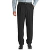 Oak Hill by DXL Men's Big and Tall Waist-Relaxer Pleated Microfiber Pants, Black, 50W X 30L