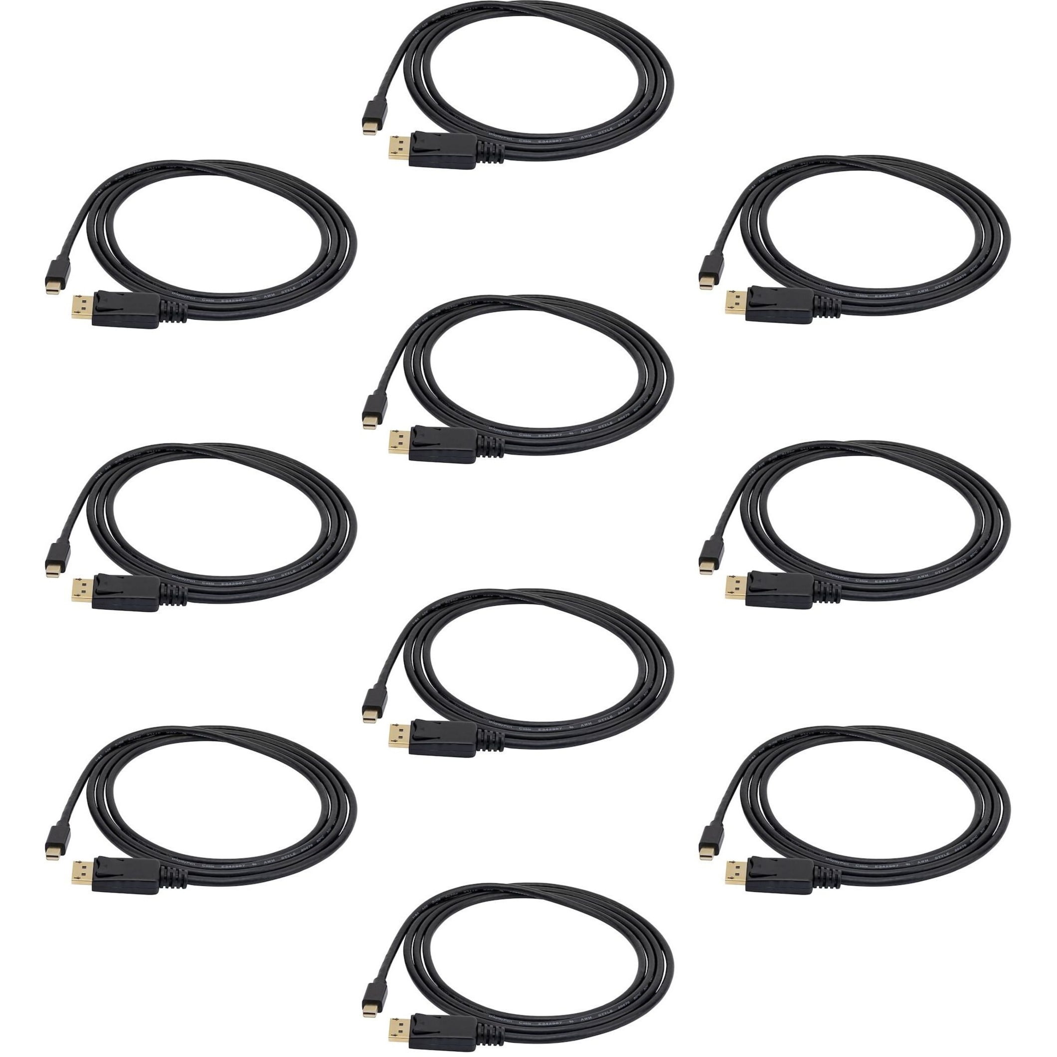 StarTech 6ft Mini DisplayPort to DisplayPort 1.2 Cable 10 Pack MDP2DPMM610PK