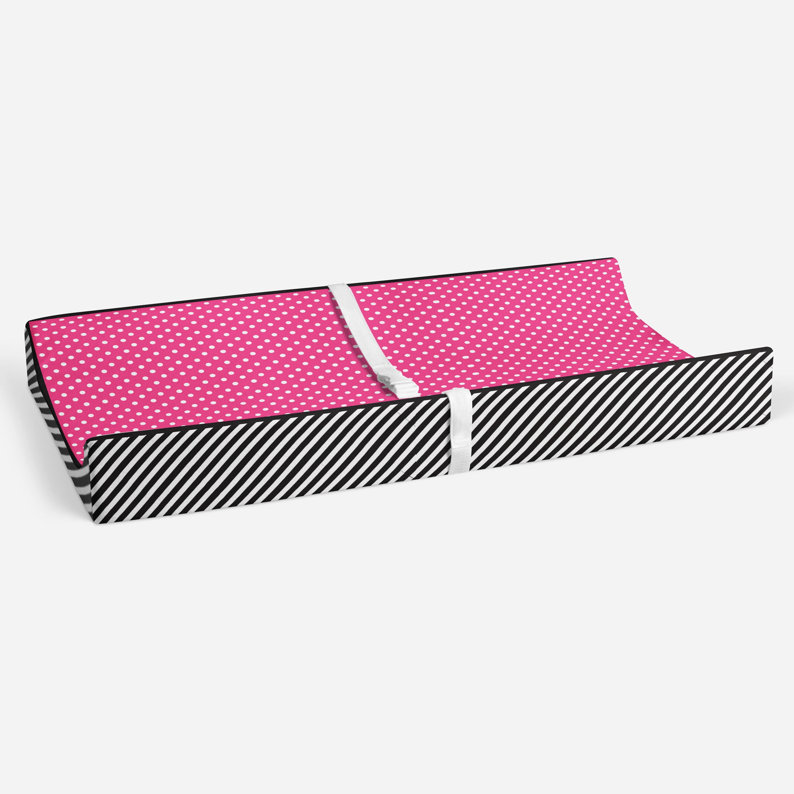 Bacati - Love Aztec Black/Fuchsia Girls Quilted Changing Pad Cover