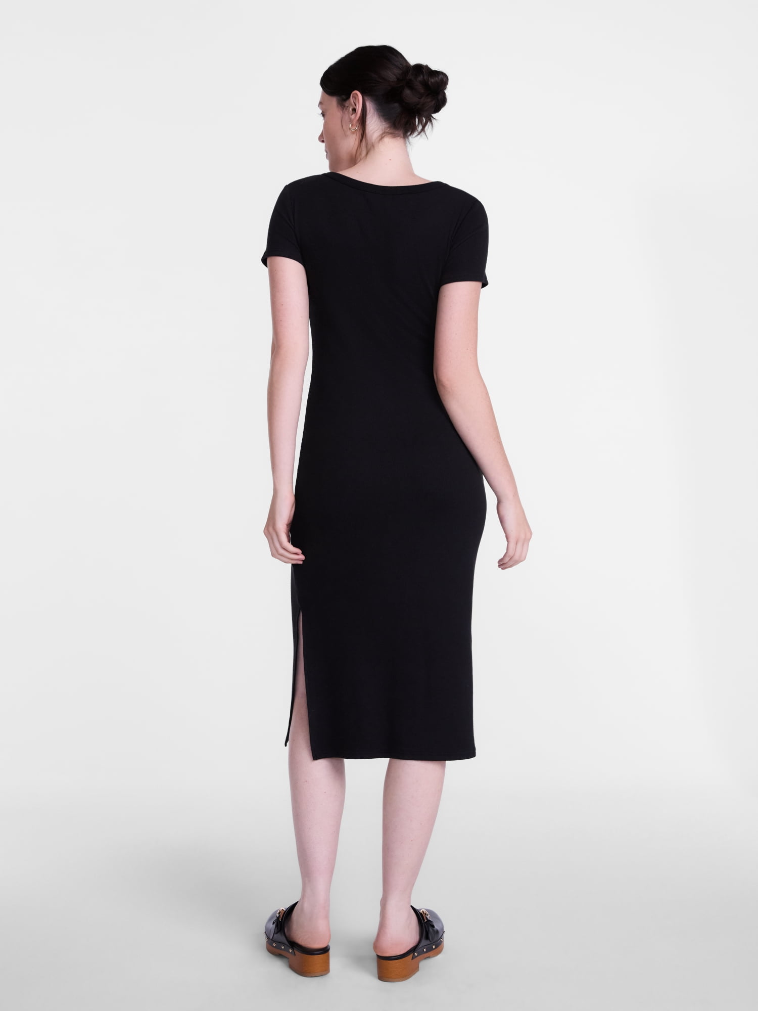 Scenario Women's Scoop Rib Midi Dress, Sizes XS-XXXL