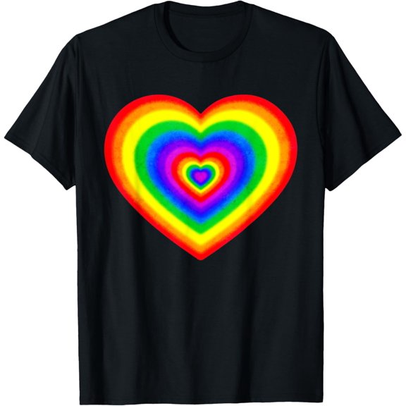 Kidcore Aesthetic Rainbow Heart Tie Dye 80s 90s Retro T-Shirt
