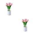 thumbnail image 2 of Yuarrent Compatible con múltiples dispositivos La lámpara ayuda en el hogar Regalo eleganteﾠparaﾠcualquier ocasión Lámpara de flores 6 cabezas todo rosa 2Conjunto, 2 of 6