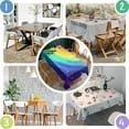thumbnail image 4 of Rainbow Tie Dye Wave Pattern Rectangle Tablecloth 60"x84",Waterproof Polyester Rectangle Table Cloth, Wipeable Spillproof Polyester Tablecloth for Dining, Camping, Indoor and Outdoor, 4 of 5