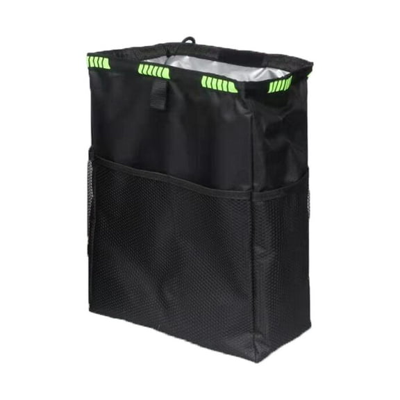 Hanging Car Trash Can with Storage Pockets,Waterproof Leakproof Oxford Auto Garbage Bag,Vehicle Multi-Use Organizer for Outdoor Traveling,Foldable Trash Bin Universal for Truck,SUV,Home