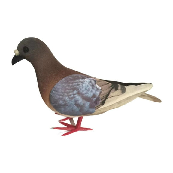 figatia Simulation Foam Pigeon Model Imitation Dust Miniature Statue Figure Residential Culture Realistic Pigeon Artificial Bird for Shelf Earthy Red