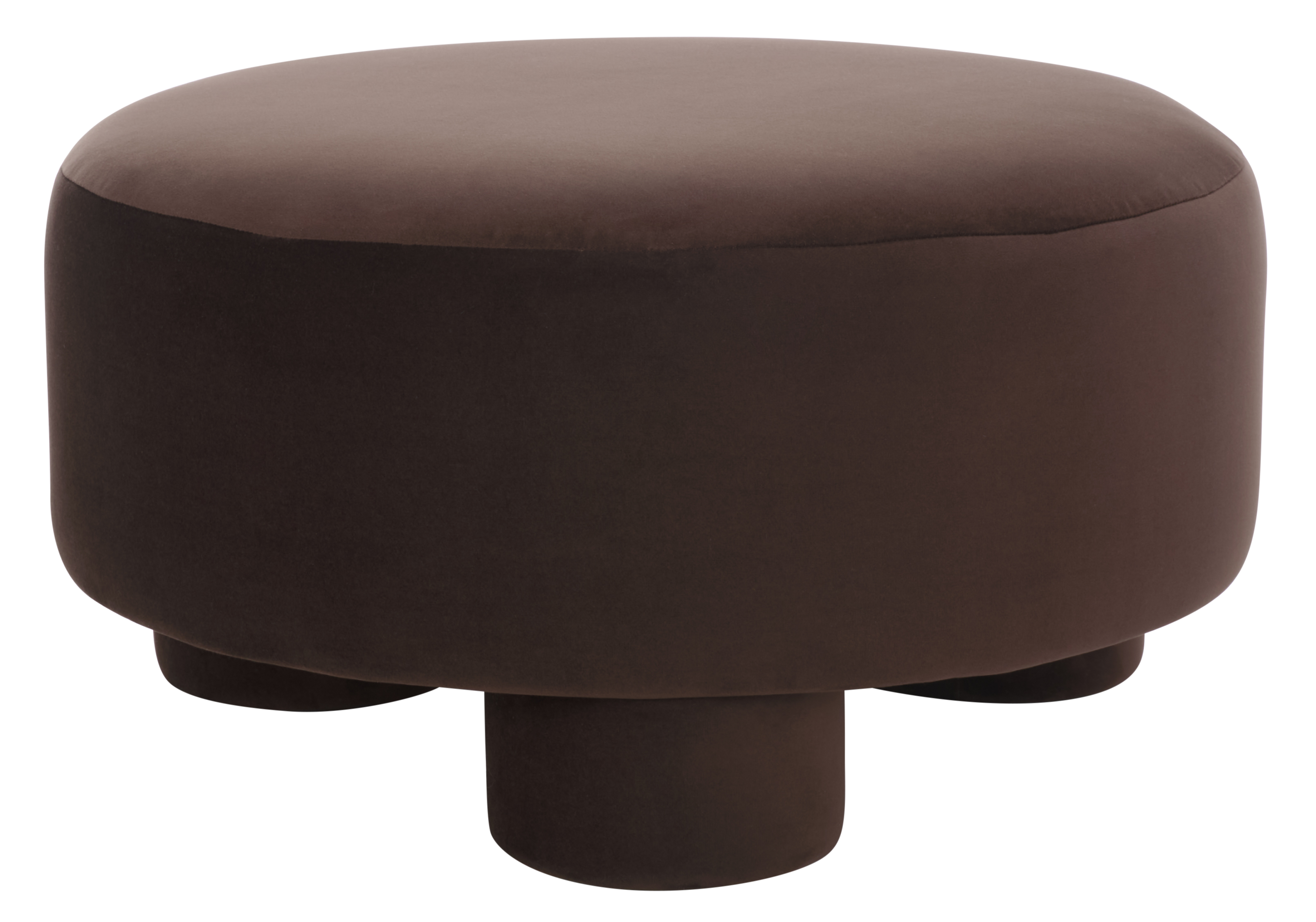 Safavieh Naref Cocktail Mid-Century Round Ottoman, Chocolate