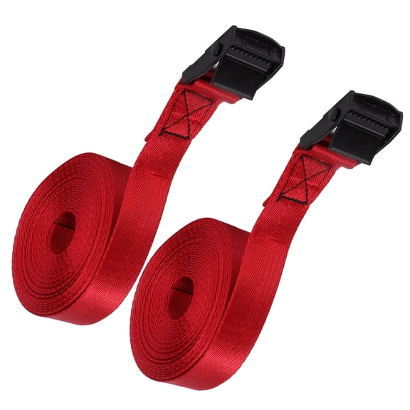 Fdit Sangle de Kayak, Sangle d'Agrippement, 2 Pcs Sangle à Attacher en Alliage de Zinc Noir avec Boucle à Pression Bandage 25 mm Liage Corde Rouge Vin