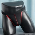 thumbnail image 5 of LNWUY Men's Jockstrap Colorblocking Underwear Breathable Low Waist Athletic Leather Underpants Black L, 5 of 5