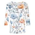 thumbnail image 3 of Darzheoy Womens Graphic Loose Round Neck Tops Blouses Mid-Length 3/4 Sleeve Fall Winter Blouse Shirt, 3 of 3