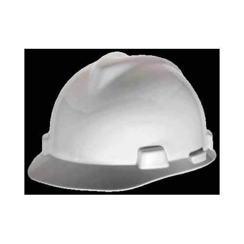 MSA White V-Gard Polyethylene Standard Slotted Cap Style Hard Hat With Fas Trac 4 Point... by MSA (Mine Safety Appliances Co)