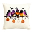 thumbnail image 2 of Halloween Home Decor Indoor 18 X 18 Inch Throw Pillow Cover Watercolor Bird Design with Ghost Pumpkin Bat Accents Cute Spooky Decor for Living Room Patio Halloween Party, 2 of 8
