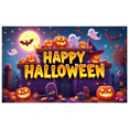 thumbnail image 1 of Pumpkin Design Halloween Banner Decorative Ghost Design Fall Theme for Party Decoration Halloween Decor Spooky Event Indoor Celebration, 1 of 5