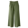 thumbnail image 3 of Women's High Waisted Wide Leg Pants with Pockets - Solid Color Pleated Elastic Loose Fit Casual Trousers, S-2XL, 3 of 8