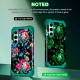 thumbnail image 2 of CASEFIV For Samsung Galaxy S25 FE Case,Glow in the dark Heavy Duty Shockproof Hard PC+Soft Silicone Drop Protective Women Girls Case for Galaxy S25 FE (2025),Green Flower, 2 of 7