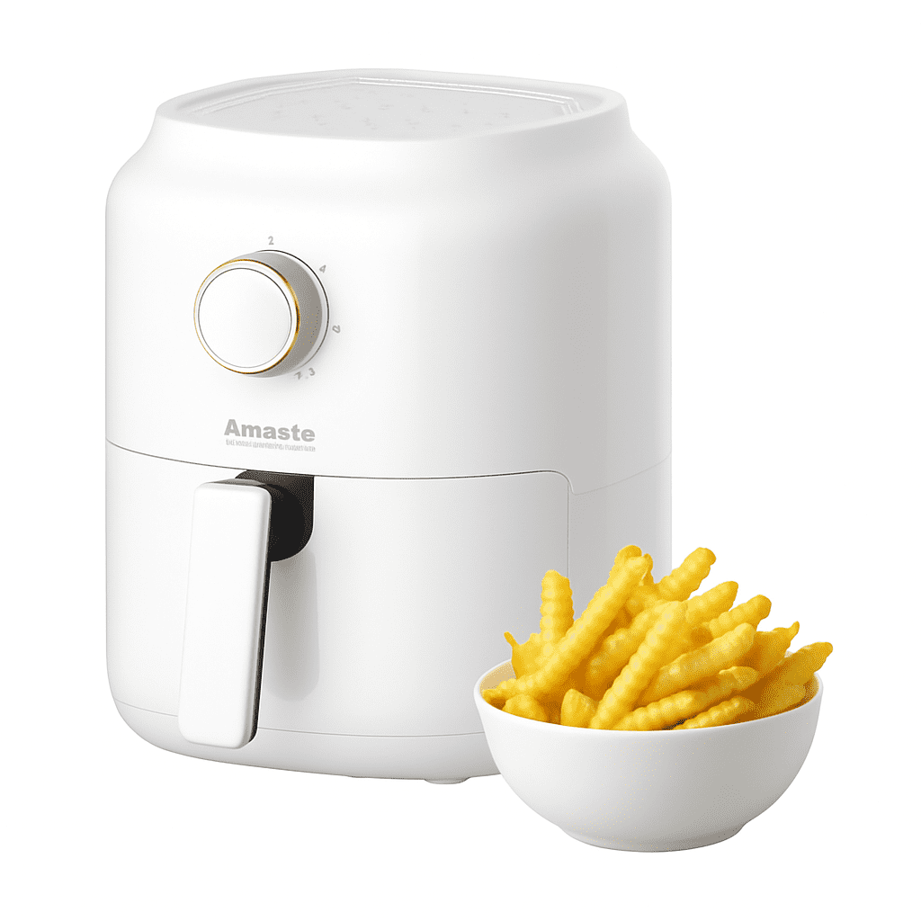 360° Hot Air Circulation Air Fryer, 60-Min Timer, Non-Stick, Auto Shut-Off, Overheat Protection, Cord Storage & Power Memory
