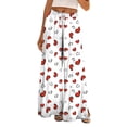 thumbnail image 2 of Endives Women's Wide Leg Pants Heart Print Casual Loose Baggy Pants With Pockets Lounge Pants, 2 of 6