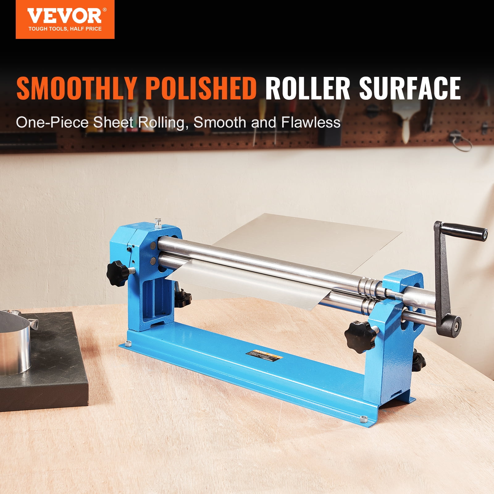 VEVOR Slip Roll Machine,24 inches Forming Width in 16 Gauge Capacity, Sheet Metal Slip Roller Rolling Bending Machine, with 2 Detachable Rollers for Low Carbon Steel Copper Sheet Aluminum Alloy Sheet