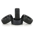 thumbnail image 2 of Ensemble de Pneus de Buggy RC en Caoutchouc Durable – Lot de 4 Roues à Enjambement Bas de 75 mm, Moyeu Hexagonal de 12 mm, Inserts en Mousse, Traction Améliorée, Compatible avec Voitures RC 1/14 et 1/16, Camions, Wltoys 144001, 2 of 7