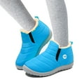 thumbnail image 5 of YOUSNH Childrens Winter Childrens Boots Flat Splashing Warm Short Tube Snow Boots Girls Boots Blue 3.5, 5 of 5