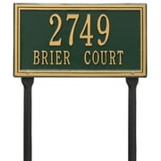 Personalized Whitehall Products Double Line Standard Lawn Plaque in Green/Gold