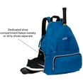 thumbnail image 4 of Lish Game Point Tennis Backpack W/ Shoe Compartment - Racket Holder Equipment Bag for Tennis, Racquetball, Squash (Blue), 4 of 7