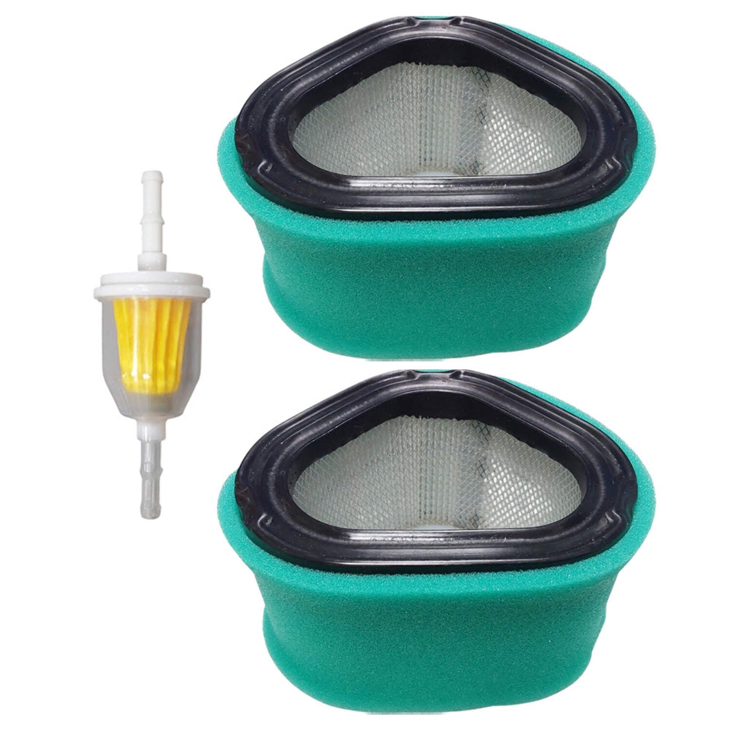 2PK Air Filter With Fuel Filter For John Deere GT225 LTR155 LX172 Fits GY20574
