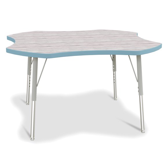 Four Leaf Activity Table - E-height - Driftwood Gray/Coastal Blue/Gray