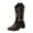 Brown, variant on Woobling Womens Cowgirl Boots Embroidered Western Boot Wide-Calf Vintage Shoes Retro Walking Comfort Mid Calf Yellow 7