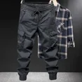thumbnail image 3 of Pantalones Hombre Moto Invierno Negro Cargo Pantalones para Hombre Biker Forrado Polar Nailon Emo Moda Talla Grande Alta Calidad Diseñador, 3 of 4