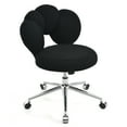thumbnail image 5 of Swivel Office Chair, Computer Chair Gaming Chair with 5 Durable Casters, Semi Wrapped Backrest, Thick Cushion, Adjustable Height 16.1" To 19.3", 5 of 8