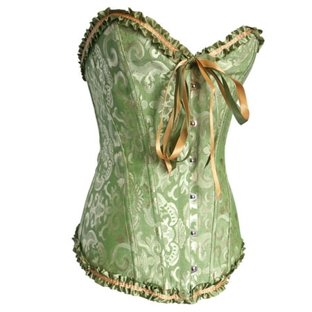 

COUTEXYI Lace up Back Sexy Floral Corset for Lingerie Bustier Top Plus Size