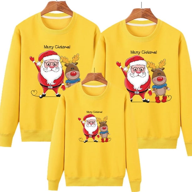Navidad Ciervo Suéter de Navidad Ropa familiar a juego Más sudadera gruesa de terciopelo Padre Madre Hija Hijo Trajes de padres e hijos Niños (150) Gao Jinjia LED
