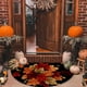 thumbnail image 1 of Felpudo Semicircular con Forma de Calabaza y Hoja de Arce para Puerta de Entrada de Porche de Acción de Gracias, 1 of 6