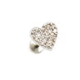 thumbnail image 3 of Flat Back Studs with CZ Paved Heart Top Internally Threaded Surgical Steel 16g, 3 of 6