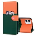 thumbnail image 4 of Allytech Wallet Case for iPhone 11 with Cute Cartoon Pattern, 3 Card Slots + 1 Cash Slot + Wrist Strap, Premium PU Leather Stand Magnetic Clasp Shockproof Protective Case, Darkgreen, 4 of 8
