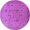thumbnail image 1 of Ahgly Company Indoor Round Oriental Purple Traditional Area Rugs, 6' Round, 1 of 4