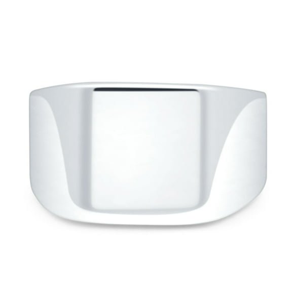 12mm Square Signet Plain Band High Polished Solid 925 Silver Thumb Ring Size-11