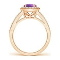 thumbnail image 2 of ANGARA Natural 0.8 Ct. Amethyst with Diamond Halo Ring in 14K Rose Gold for Women (Ring Size: 3.5), 2 of 8