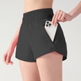 thumbnail image 2 of Stichou Women's Running Shorts Quick Dry with Zip Pockets High Waisted Athletic Workout Gym Shorts for Women Black S, 2 of 5