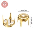 thumbnail image 3 of Uxcell 80Pcs Rhinestone Studs 0.2"x0.27" Copper for Crafts Gold White, 3 of 7