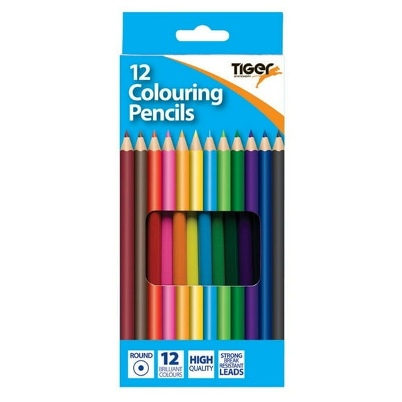 Tiger Stationery Full Length Coloured Pencil (Pack of 12)