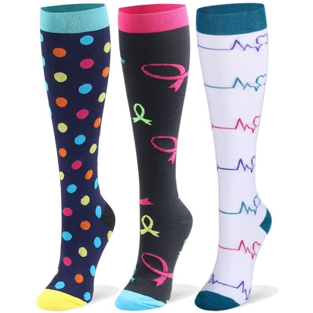 Medias de compresión para hombres y mujeres - 20-30 mmHg 2 a 6 pares de medias de compresión para corredores, edema Adepaton WMCH-299