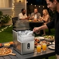 thumbnail image 5 of KISSAIR Nugget Ice Maker Countertop, 35lbs/24H with Self-Cleaning Function, Portable Sonic Ice Machine for Home/Office Stainless Steel,Sliver, 5 of 7
