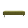 thumbnail image 2 of SAFAVIEH Couture Salome Solid Velvet Contemporary Bench, Olive Green/Antique Brass, 2 of 8