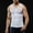 White, variant on Dpytoraw Men Stretch Mesh Zipper Belly Slimming Vest Shapewear